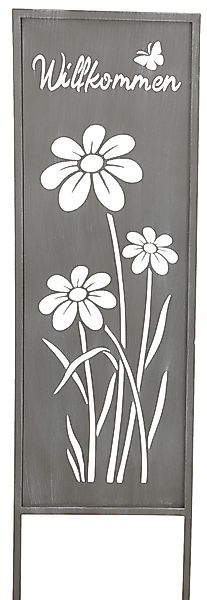 Levandeo® Gartenstecker Gartenstecker Willkommen H83cm Stele günstig online kaufen