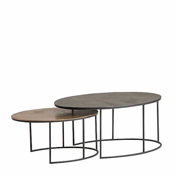 Wohnzimmer Tisch Set mit ovaler Tischplatte 46 cm hoch (zweiteilig) günstig online kaufen