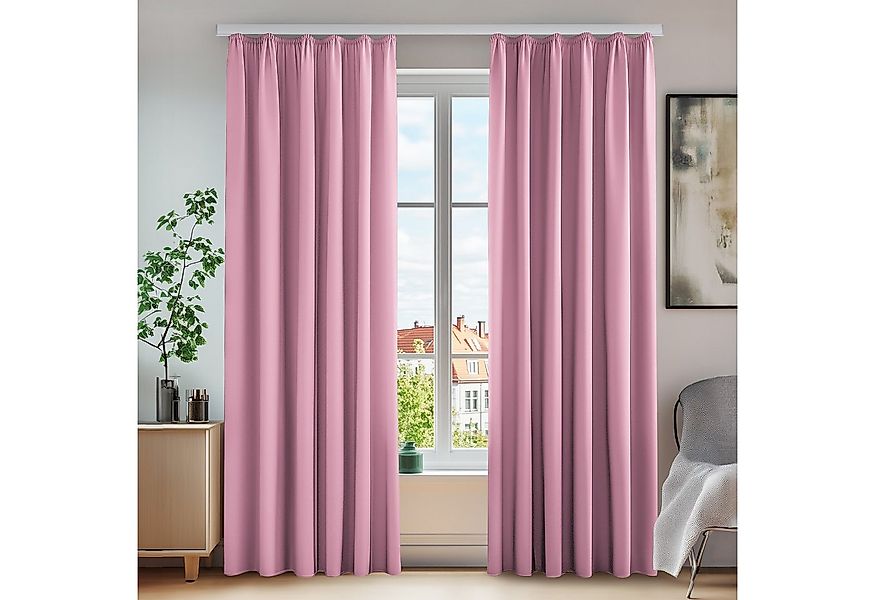 Deconovo Verdunkelungsvorhang Gardinen mit Kräuselband Vorhänge Wohnzimmer günstig online kaufen