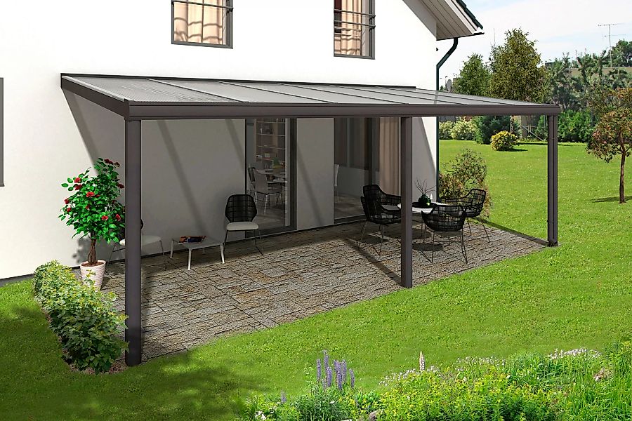Terrassenüberdachung Garda 648 x 257 cm Aluminium Anthrazit günstig online kaufen