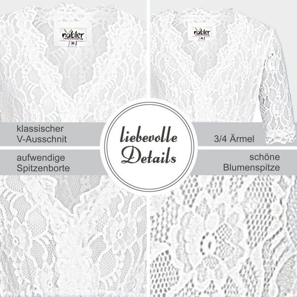 Nübler Dirndlbluse Dirndlbluse 3/4 Arm Laura günstig online kaufen