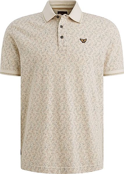 PME Legend Poloshirt Piqué Druck Ecru - Größe 3XL günstig online kaufen