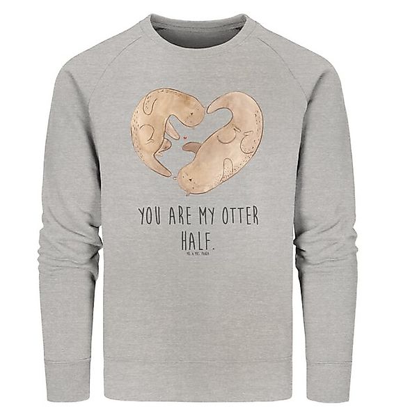 Mr. & Mrs. Panda Longpullover Otter Herz Größe S - Heather Grey - Geschenk, günstig online kaufen