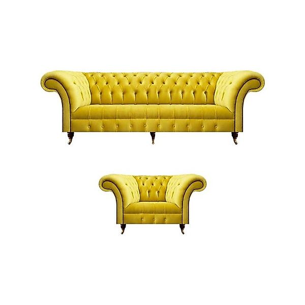 JVmoebel Chesterfield-Sofa Sofagarnitur Chester Textilsofa Sofa Couch Polst günstig online kaufen