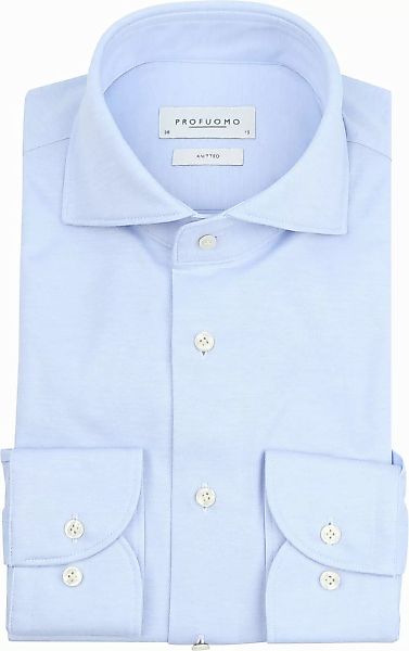Profuomo Knitted Hemd Hellblau  - Größe 44 günstig online kaufen