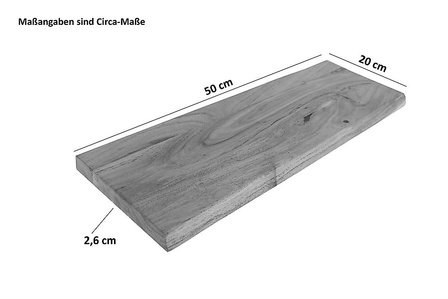 SAM® Wandregal Amara, massives Akazienholz, Baumkante, günstig online kaufen