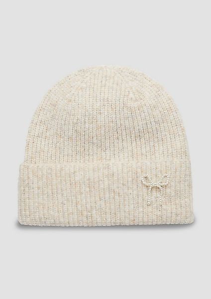 s.Oliver Strickmütze Mütze Beanie aus Wollmix mit Stein-Besatz günstig online kaufen