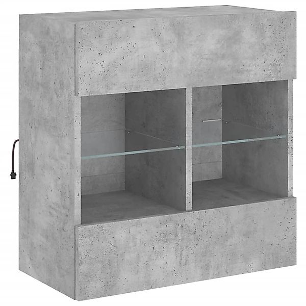 vidaXL TV-Wand TV-Wandschrank mit LED-Leuchten Betongrau günstig online kaufen