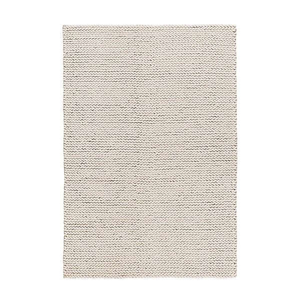 MeGusta Flachflor Teppich Uni Creme Wolle 160x230 cm Antonia günstig online kaufen
