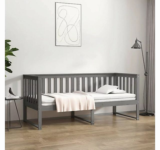 furnicato Bett Tagesbett Grau 75x190 cm Massivholz Kiefer günstig online kaufen