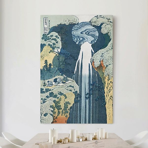 Leinwandbild Kunstdruck - Hochformat Katsushika Hokusai - Der Wasserfall vo günstig online kaufen