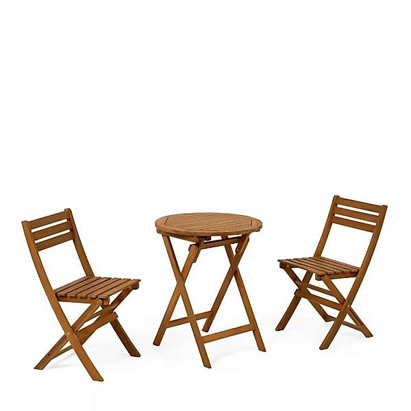 Balkonmöbel Set aus Akazie Massivholz klappbar (dreiteilig) günstig online kaufen