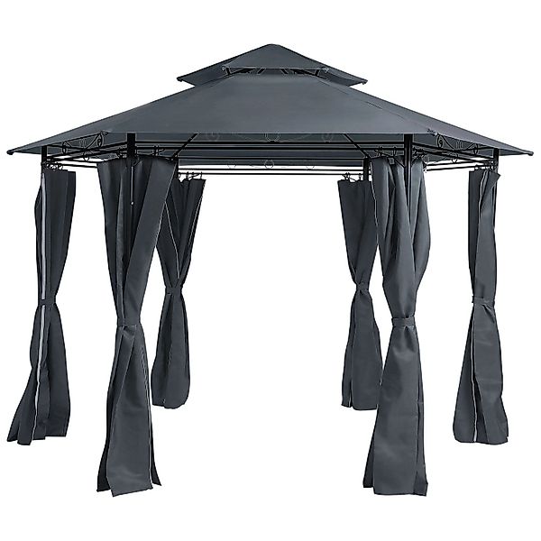 Beliani Pavillon PORTEL Graphitgrau 350x350x270 günstig online kaufen