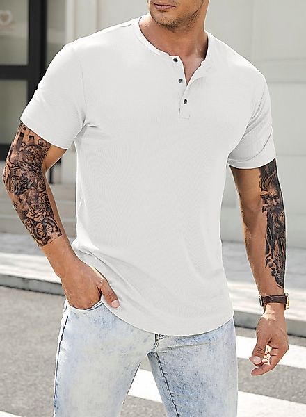 JMIERR T-Shirt T-Shirts für Herren Henley günstig online kaufen