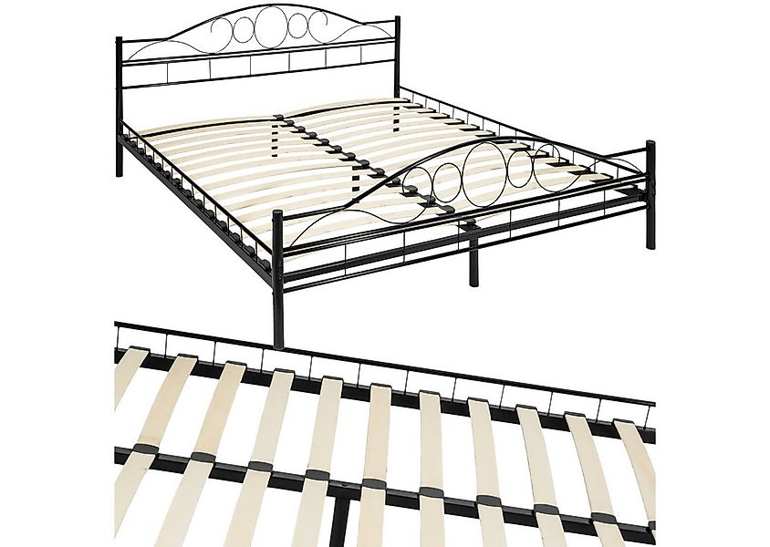 tectake Bettgestell Metallbett, robustes Stahlgestell günstig online kaufen