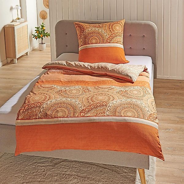 TRAUMSCHLAF Bettwäsche Karlsruhe orange, Mikrofaser, 3 günstig online kaufen