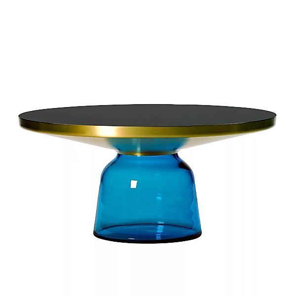 ClassiCon - Bell Coffee Table Kaffeetisch Messing - saphir-blau/Kristallgla günstig online kaufen