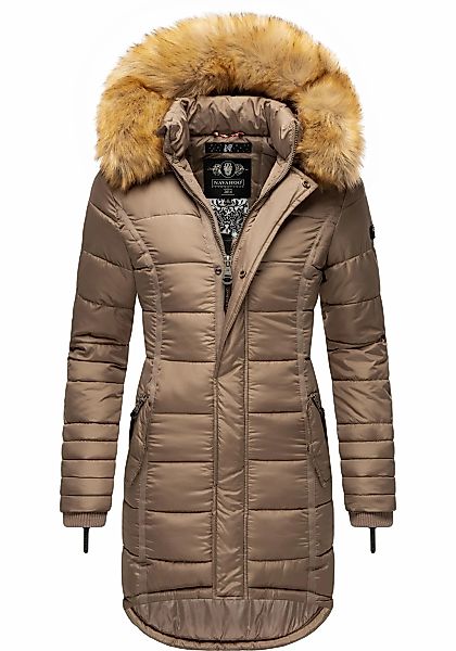 Navahoo Steppmantel "Papaya", hochwertiger Wintermantel m. edlem Fellimitat günstig online kaufen