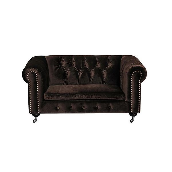 Xlmoebel 2-Sitzer Braun Barock-Sofa - Chesterfield-Design aus Stoff für 2 P günstig online kaufen