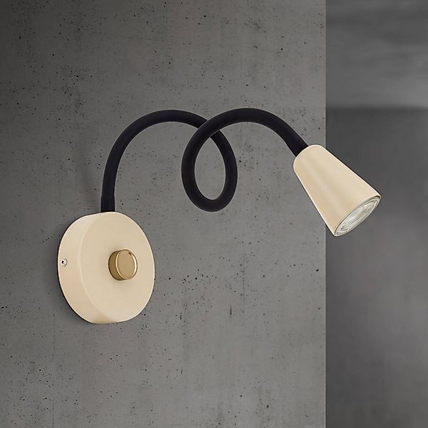 Wandleuchte Dotty, khaki, Flexarm, Dimmer, GU10 günstig online kaufen