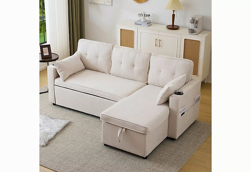 HAUSS SPOLE Sofa Schlafsofa Polstersofa mit Stauraum, Getränkehalter, Seite günstig online kaufen