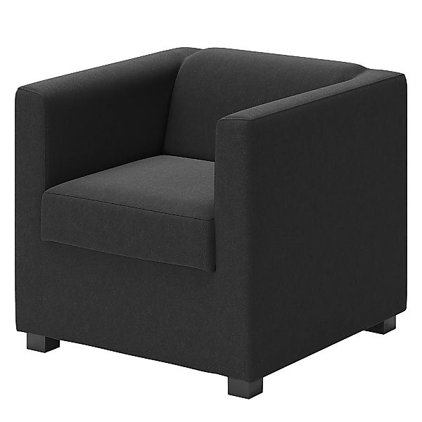 home24 loftscape Sessel Wilno I Schwarz Echtleder 74x71x75 cm (BxHxT) günstig online kaufen
