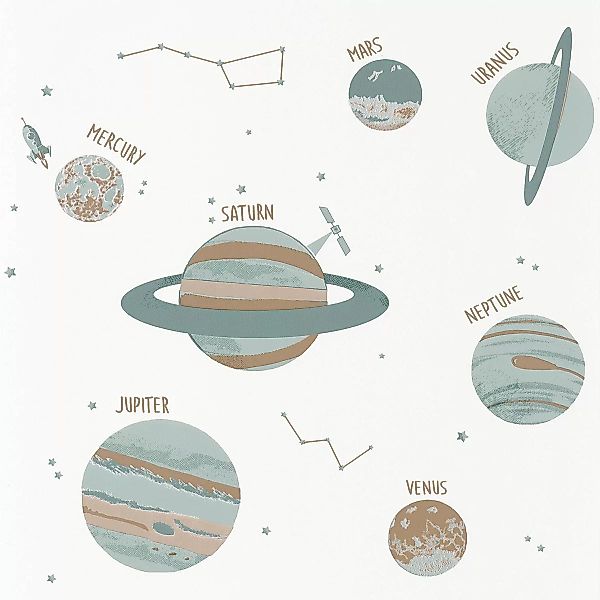 Caselio Tapete Our Planet Universum Mint Beige günstig online kaufen