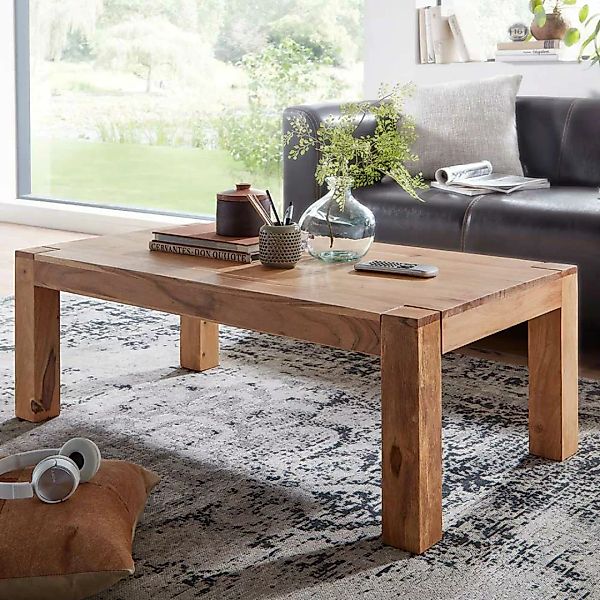 Tisch Massivholz Wohnzimmer in Akaziefarben 110 cm breit günstig online kaufen