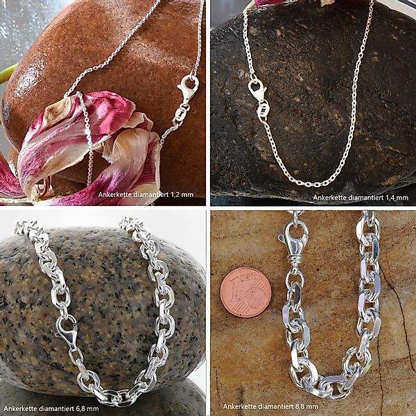 HOPLO Silberkette Ankerkette diamantiert Länge 45cm günstig online kaufen