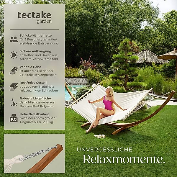 tectake Hängematte Thorsten, mit Holzgestell, für günstig online kaufen