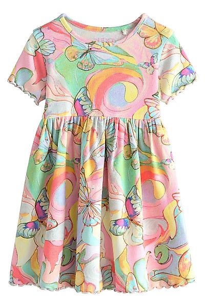 Next Jerseykleid Kurzärmeliges, geripptes Jersey-Kleid (1-tlg) günstig online kaufen