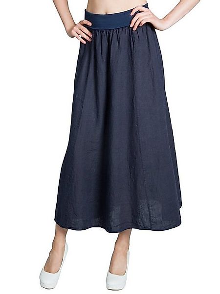 Caspar Faltenrock RO019 Damen langer Maxi Sommer Leinenrock günstig online kaufen