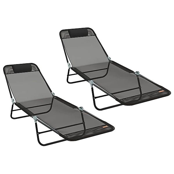 vidaXL Gartenliege Klappbare Sonnenliege 2-Person 2 günstig online kaufen