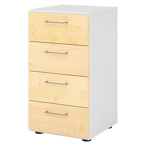 bümö Aktenschrank smart Schubladen Schrank - 4 Schübe Dekor: Weiß/Ahorn günstig online kaufen