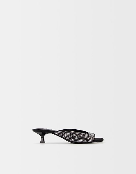 Bershka Absatzsandalen Im Mules-Stil Mit Glitzer Damen 38 Schwarz günstig online kaufen