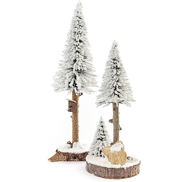 Dregeno Erzgebirge Dekofigur Nadelbäume mit Vogelhaus weiß, 2-teilig (27cm) günstig online kaufen