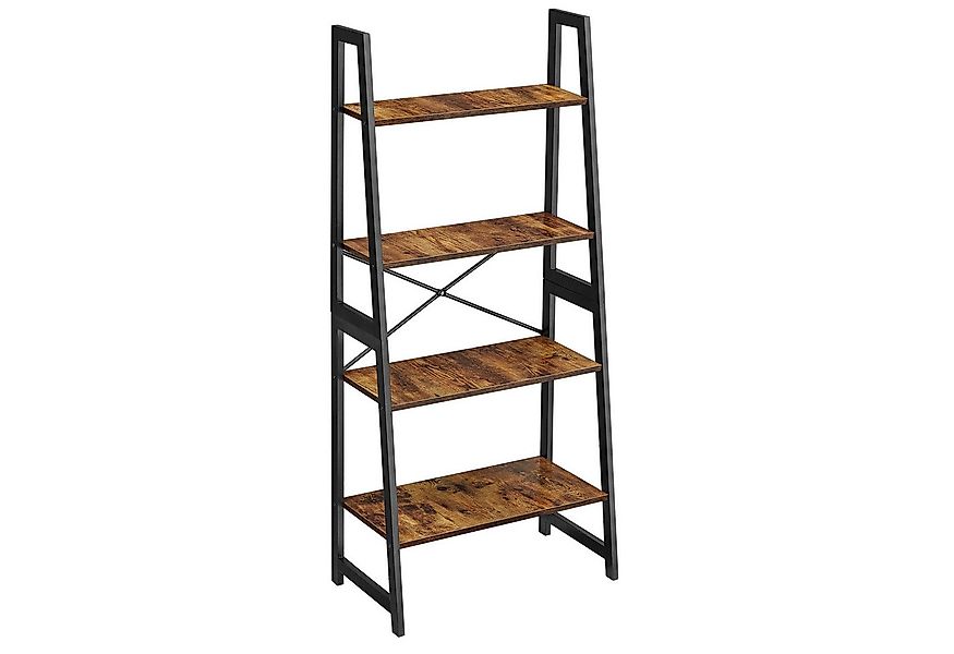 VASAGLE Bücherregal Standregal, mit 4 Ebenen, Leiterregal, für Wohnzimmer günstig online kaufen
