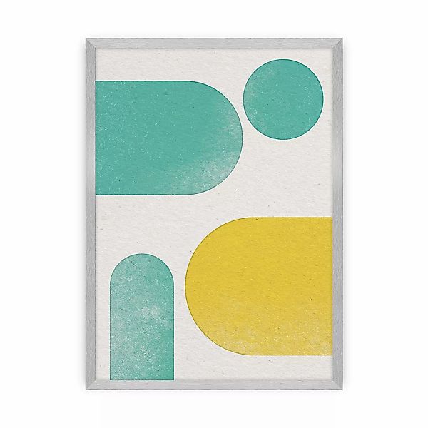 Poster Abstract Shapes I, 30 x 40 cm, Ramka: Srebrna günstig online kaufen