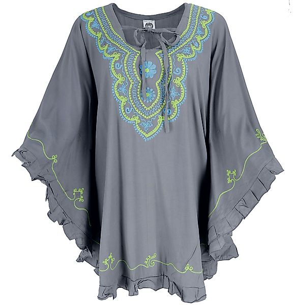 Guru-Shop Longbluse Bestickter Hippie Poncho, Tunika, günstig online kaufen
