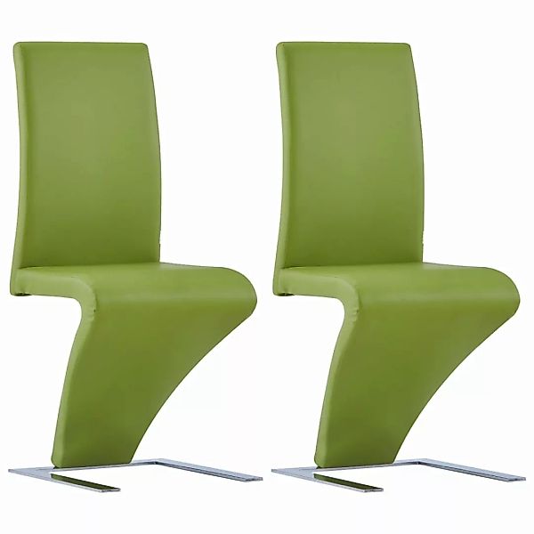 Esszimmerstühle In Zick-zack-form 2 Stk. Grün Kunstleder günstig online kaufen