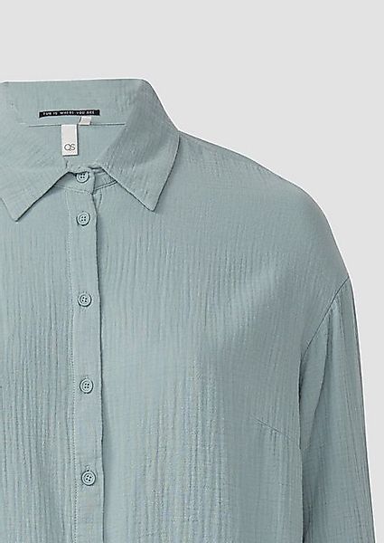 QS Langarmbluse Hemdbluse aus Musselin im Oversize-Schnitt günstig online kaufen