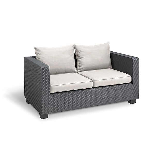 Allibert Loungesofa Salta 2-Sitzer Gartensofa in Rattanoptik mit Kissen – W günstig online kaufen