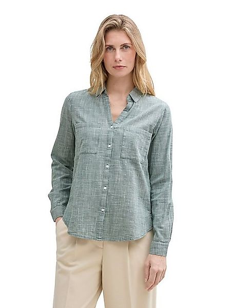 TOM TAILOR Blusenshirt Langarm Hemd BLOUSE WITH SLUB STRUCTURE blouse with günstig online kaufen