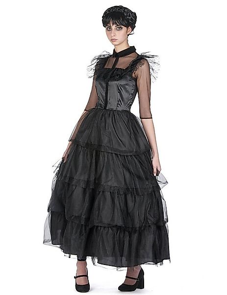 JADEO Kostüm Gothic-Kleid für Damen 2-teilig schwarz günstig online kaufen