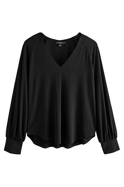 Next Blusenshirt Langärmelige Bluse mit V-Ausschnitt günstig online kaufen
