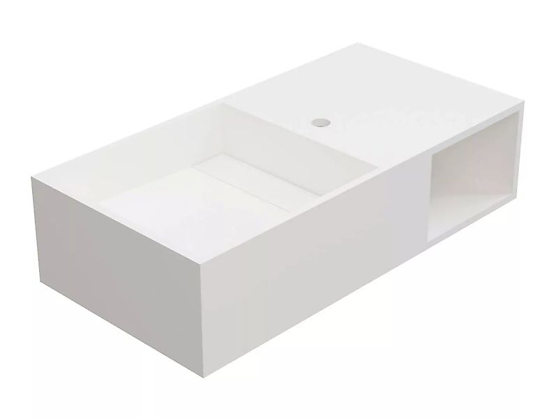 Waschtischplatte mit Ablage - 80 x 40 x 20 cm - Weiß - GOYOKO günstig online kaufen