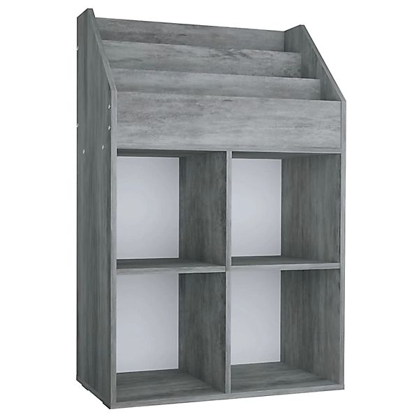 vidaXL Kinder-Bücherregal Betongrau 71x30x114 cm Spanplatte günstig online kaufen