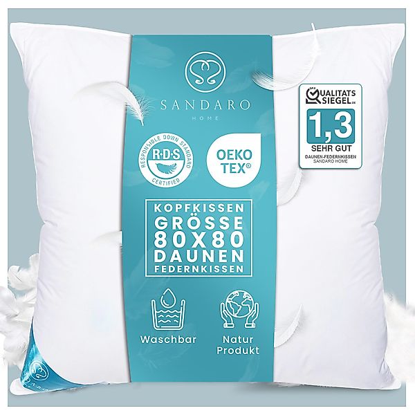 Sandaro Home Daunenkissen 1100 gr, DAUNENFEDERKISSEN, günstig online kaufen