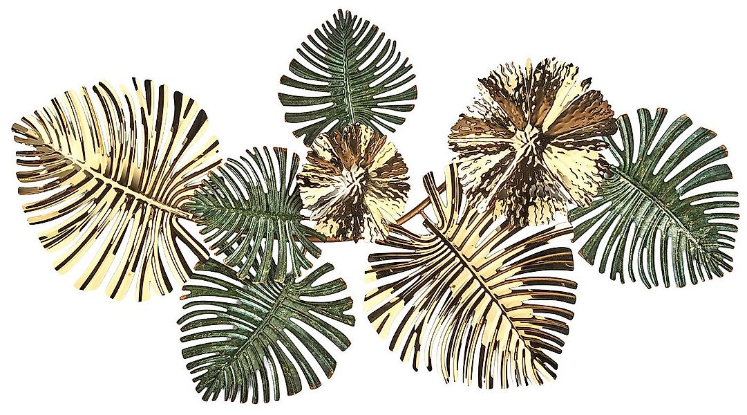 Kobolo Wandbild Metallbild VERDURE aus Metall in gold und grün, Wohndeko Wo günstig online kaufen