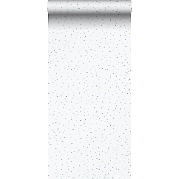 Sanders & Sanders Tapete Punkte Blau Grün und Weiß 53 cm x 10.05 m günstig online kaufen